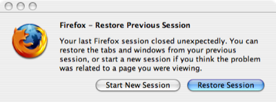 firefox restore previous session not working